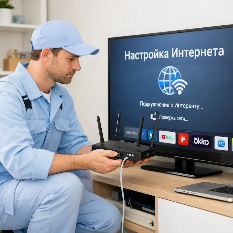 Настройка интернета на телевизоре в Артёме