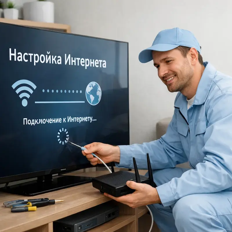 Настройка интернета на ТВ в Артёме