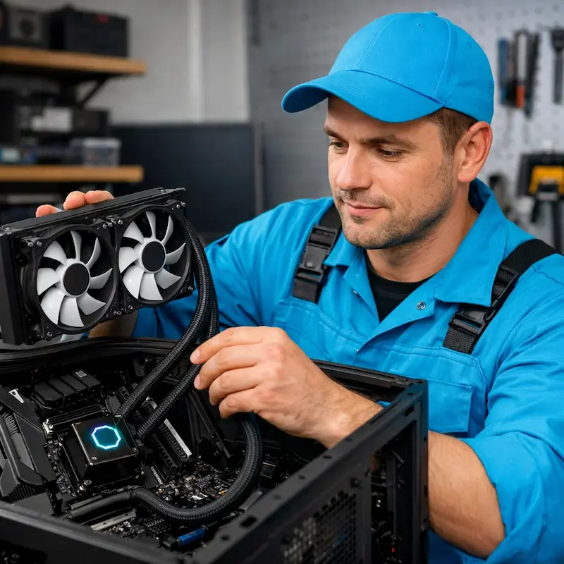Установка водяного охлаждения на компьютер в Артёме