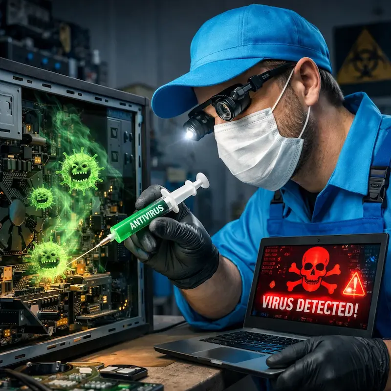 Лечение компьютера от вирусов в Артёме на дому